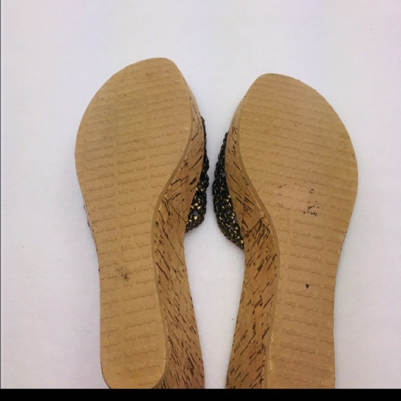 Yellow box, bronze/gold cork wedge Sandal - Picture 4 of 6